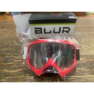 Blur Optics MX Goggles, Red Frame, Dark Lens, Scratch Resistant